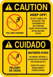 Caution Falling Hazard (English & Spanish)